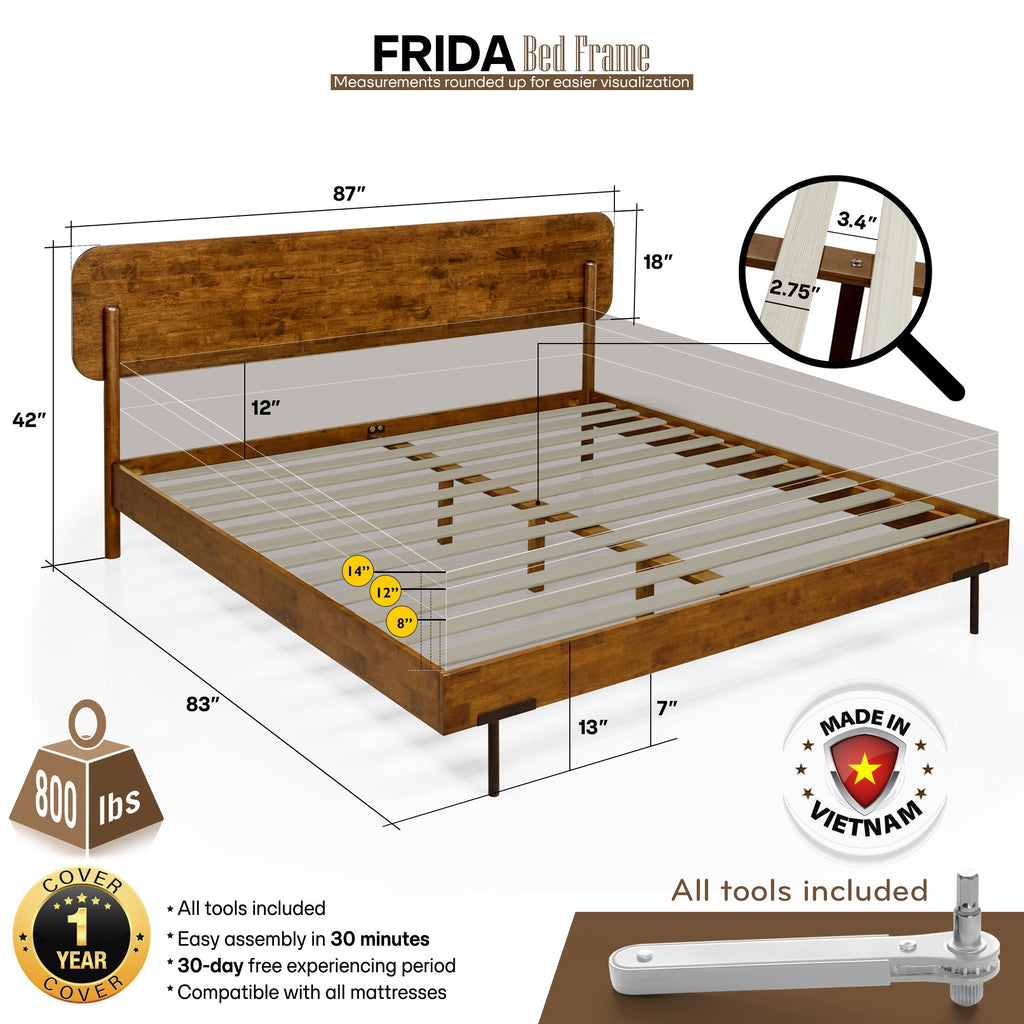 The Farrow Solid Wood Bed Frame
