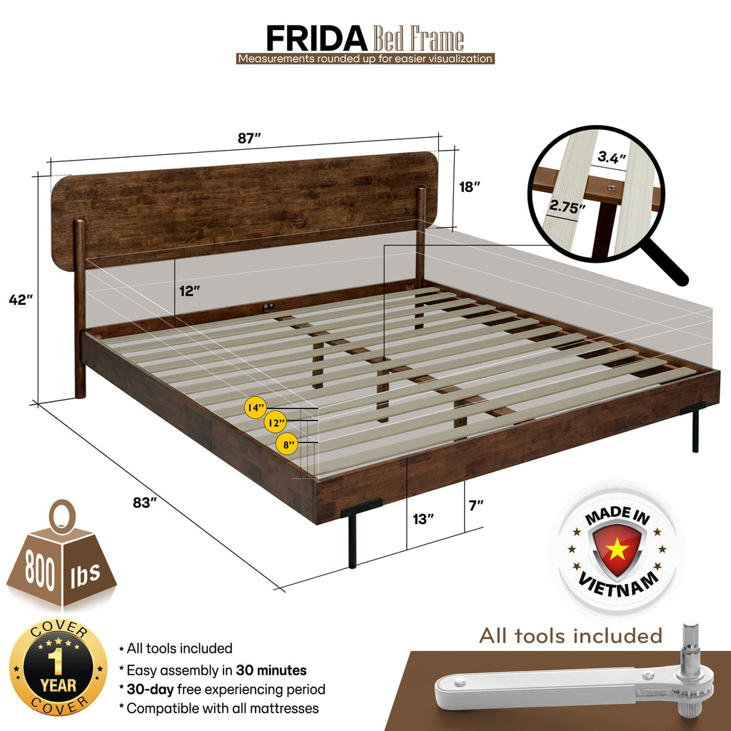 The Farrow Solid Wood Bed Frame