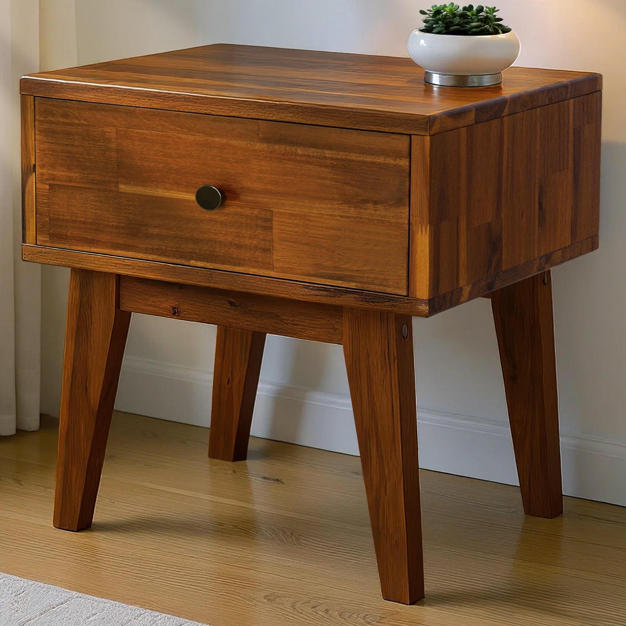 Sofia One Drawer Solid Wood Nightstand