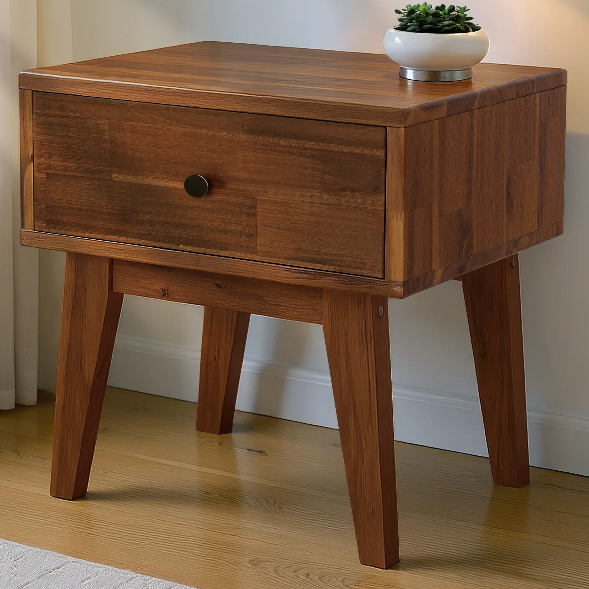 Sofia One Drawer Solid Wood Nightstand