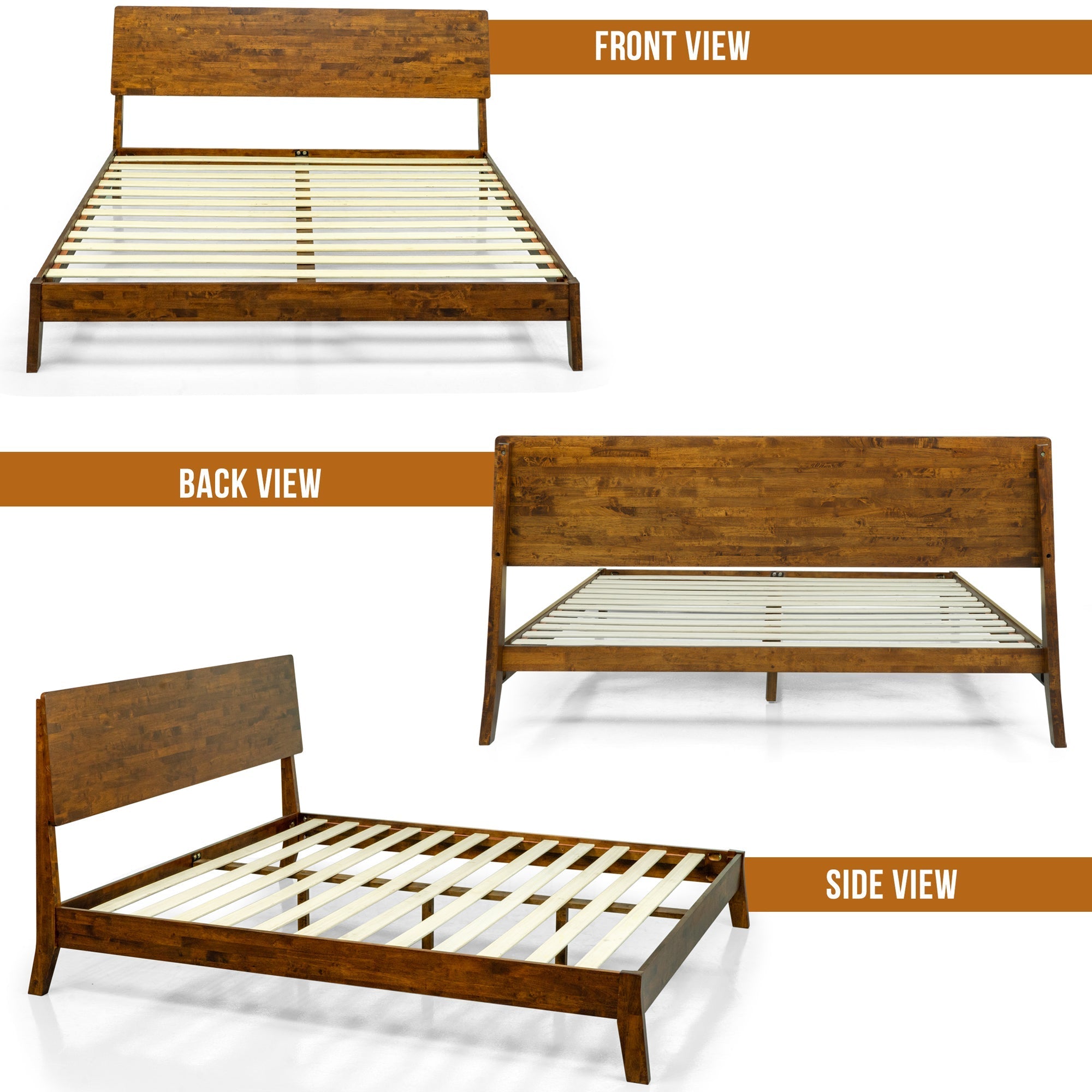 Serenity Deluxe Wood Platform Bed Frame