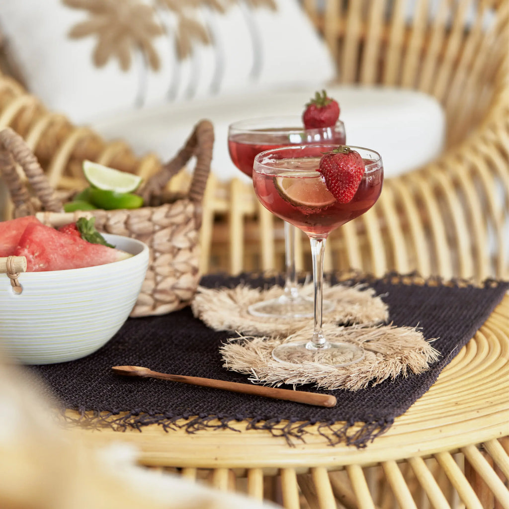 The Fringe Raffia Coaster - Natural