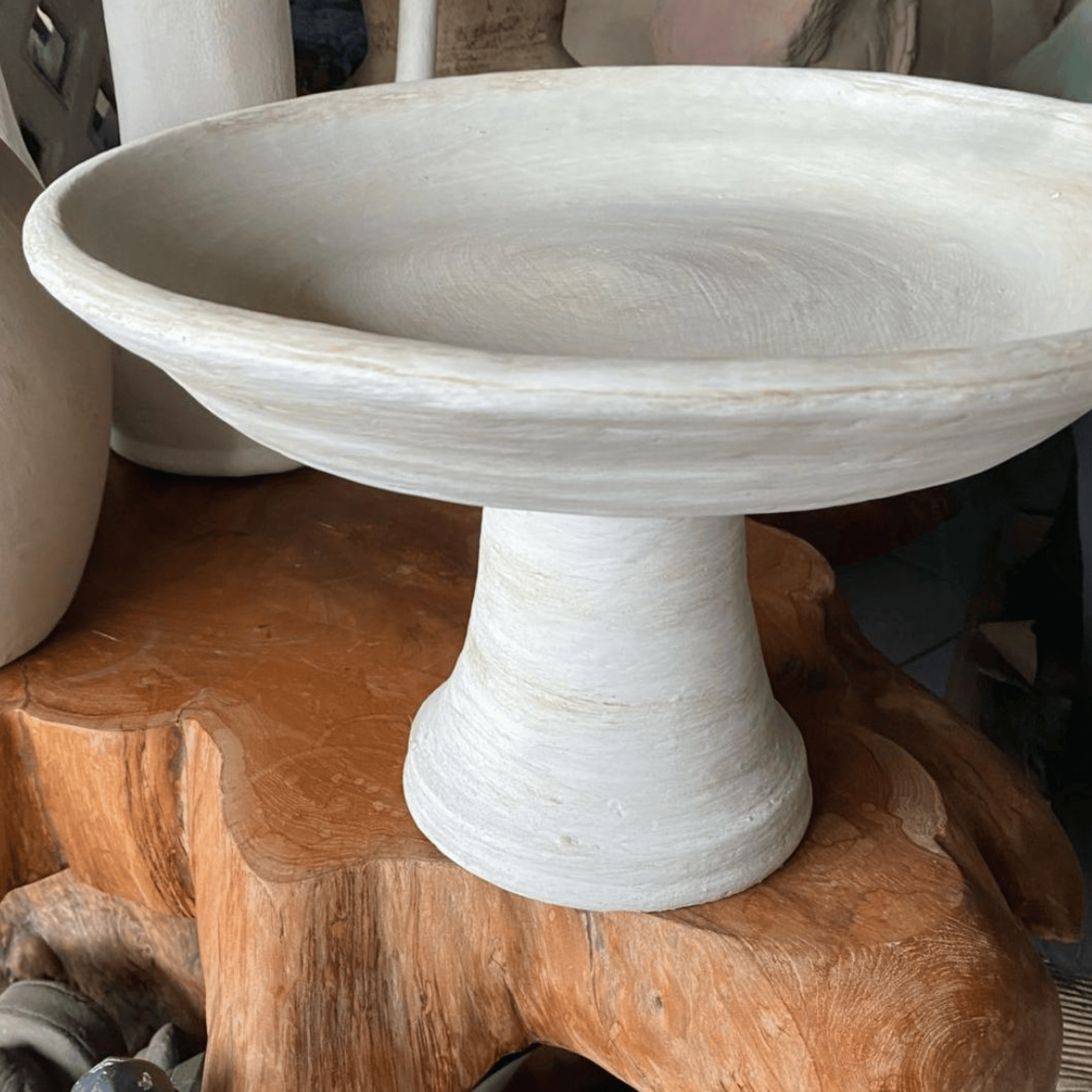 NEW Serving Bowl on a Stand - Terracotta