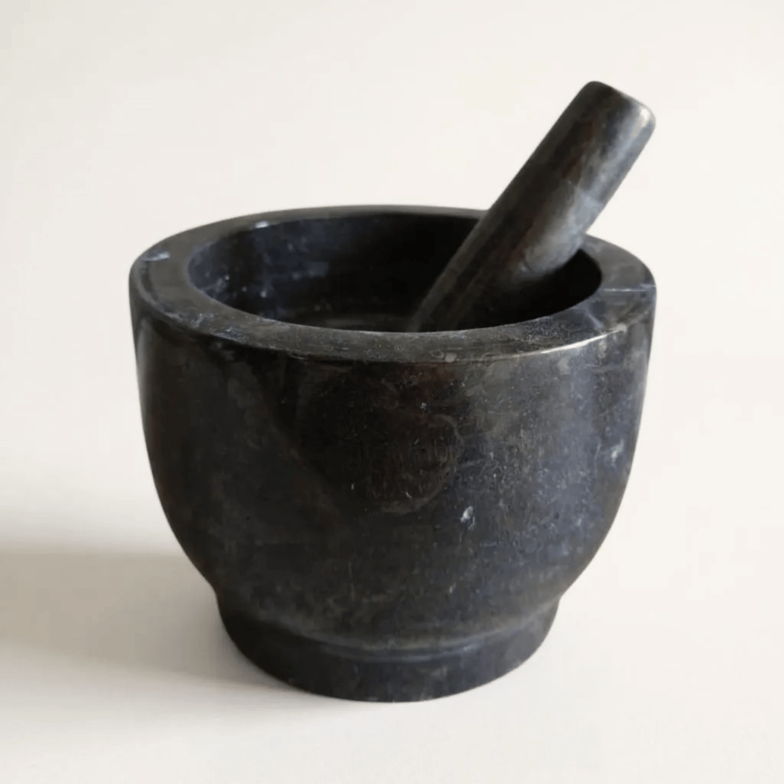 Anthracite black marble mortar - Base plate