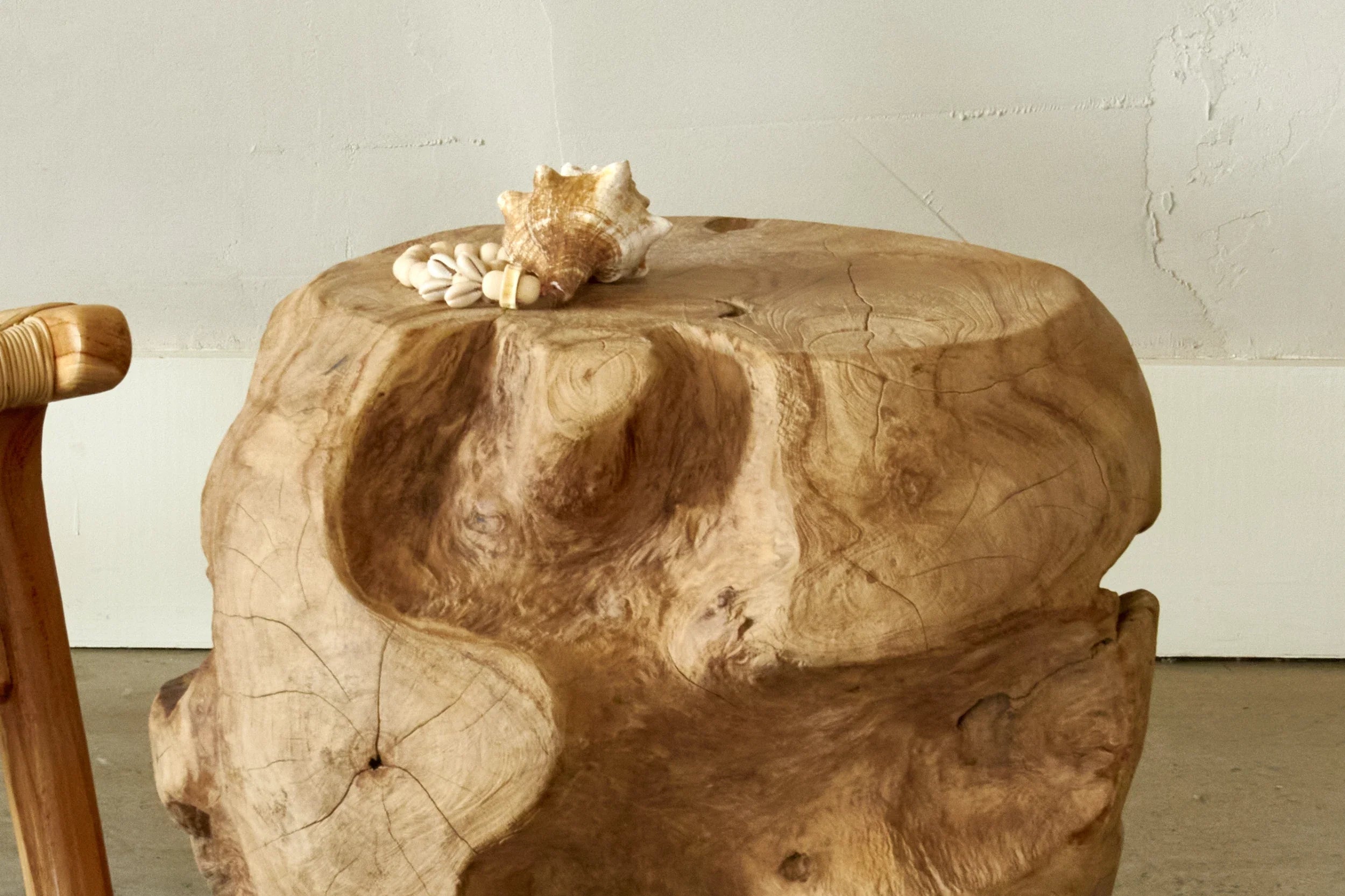Erosion side table - antique teak