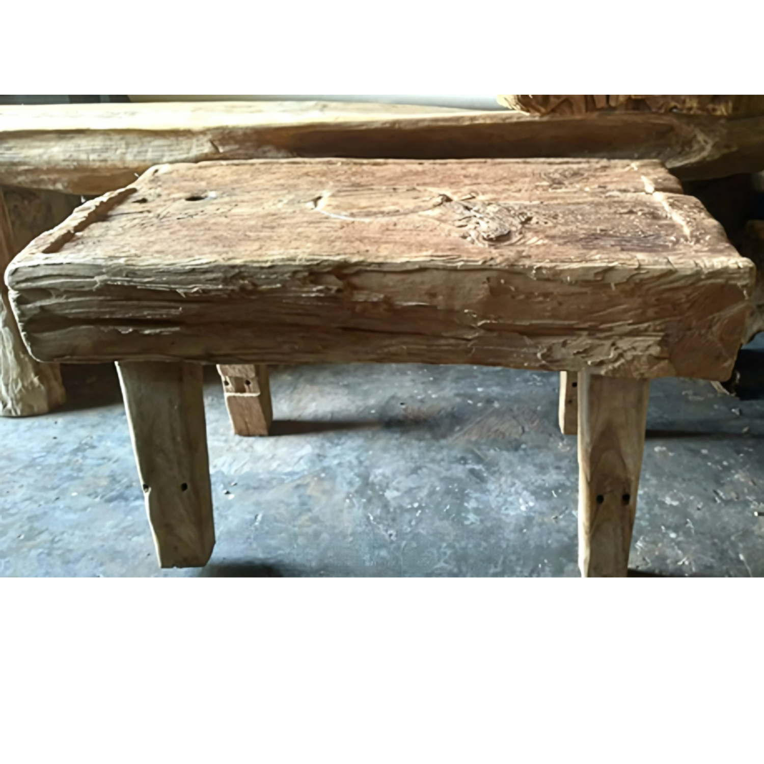 Coffee table in recycled exotic wood