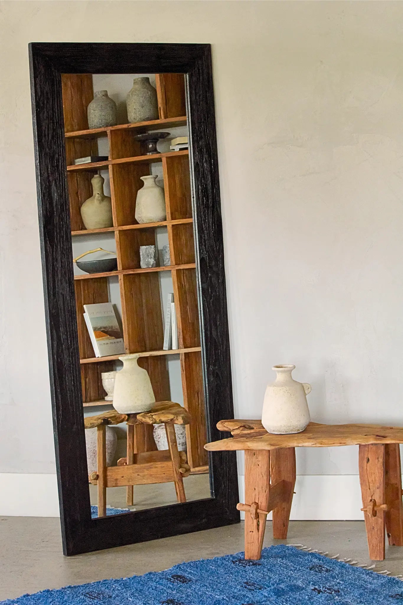 Recycled teak mirror
