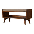 Nordic Chestnut Finish Storage Bench with Seat Pad wholesalers