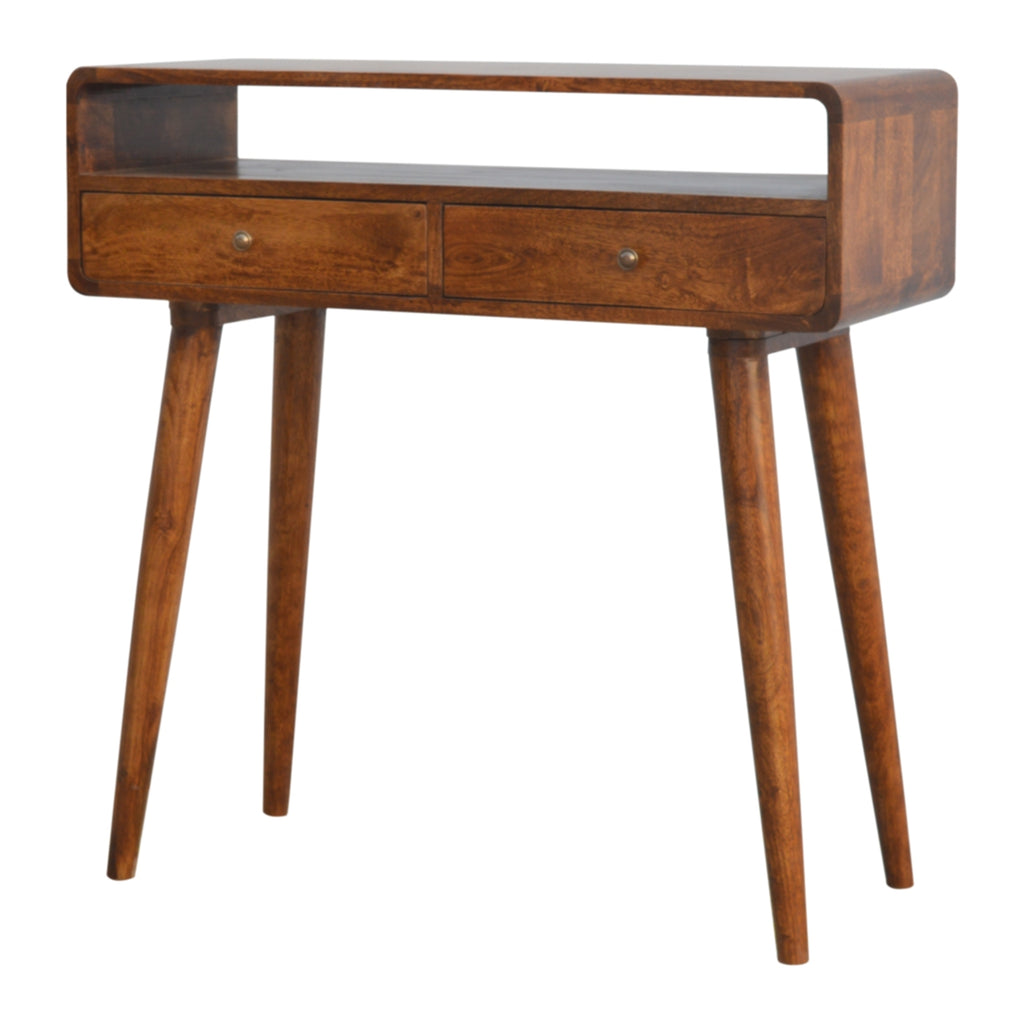 Curved Chestnut Console Table dropshipping