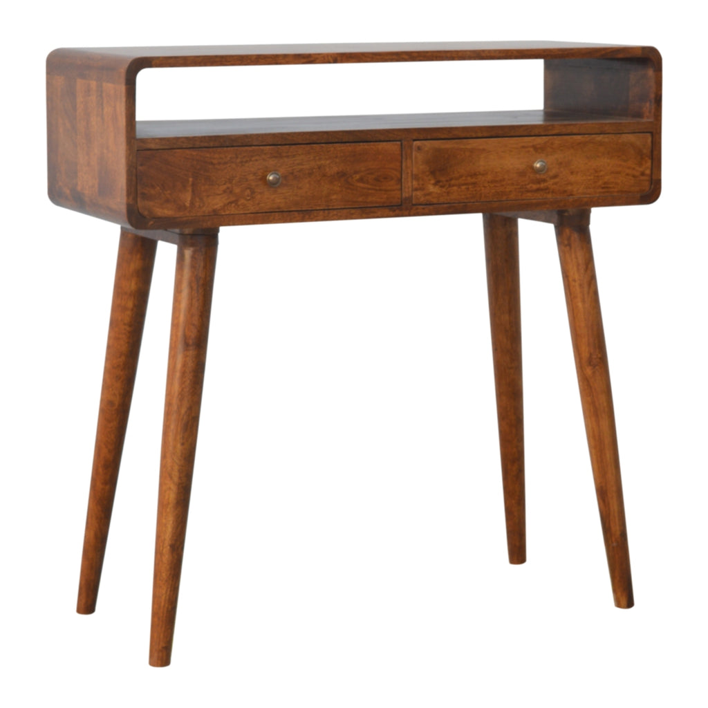 wholesale Curved Chestnut Console Table for resale