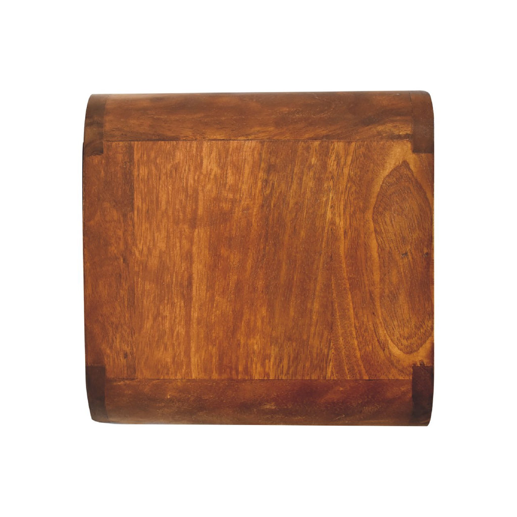 Mini Curved Chestnut Wall Mounted Bedside with Open Slot for wholesale