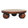 in3573 chestnut central table with ball feet