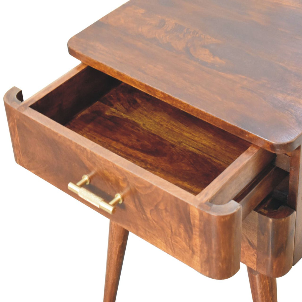 Chestnut T-Bar Nordic Nightstand