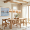 Linobianco 4-Light Linen Pendant Light for Kitchen Island & Dining Table