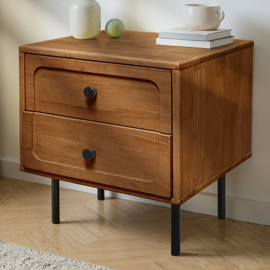 Savana Two Drawer Solid Wood Nightstand