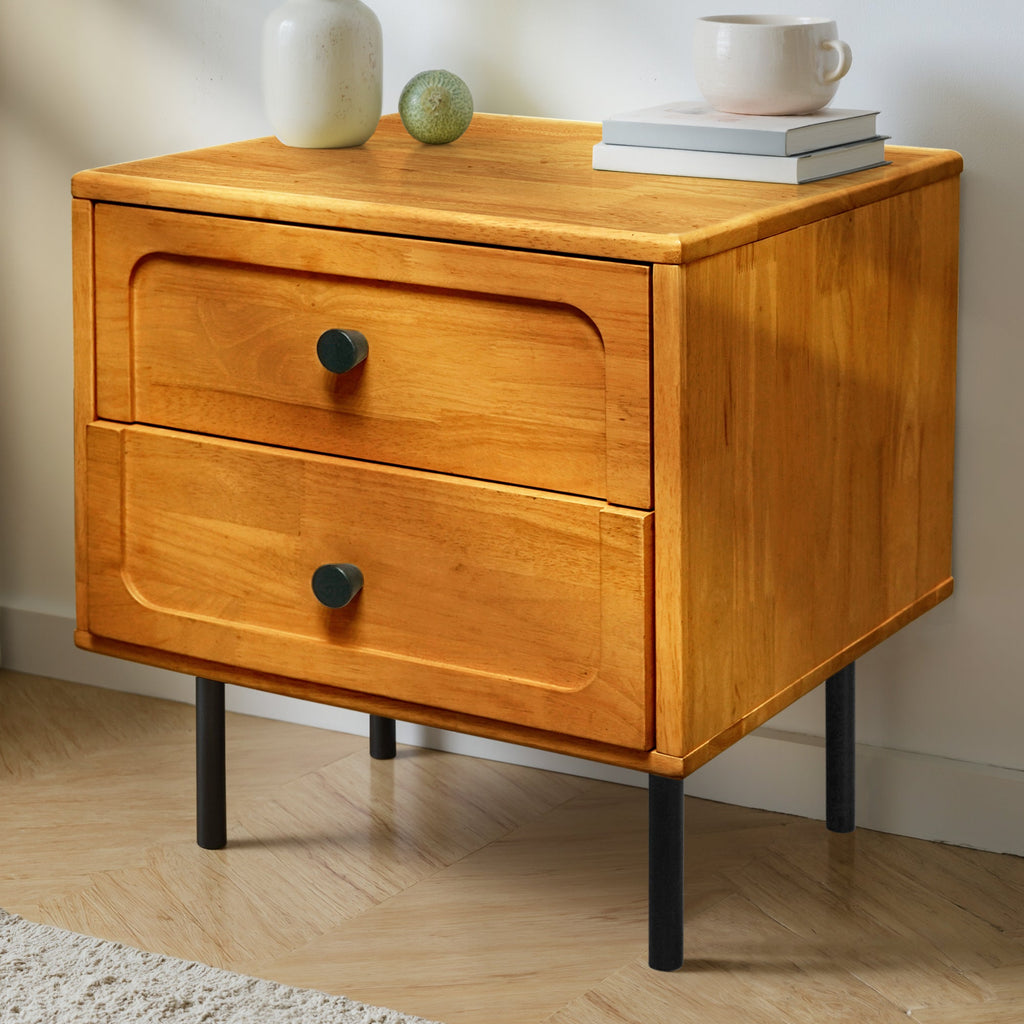 Savana Two Drawer Solid Wood Nightstand