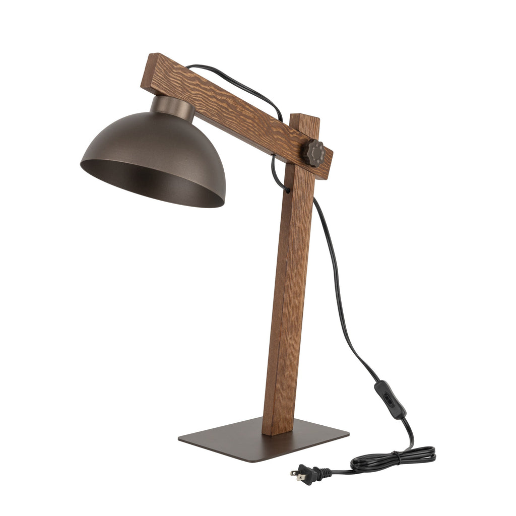 OSLO Brown Scandinavian Table Lamp for Bedroom & Nightstand