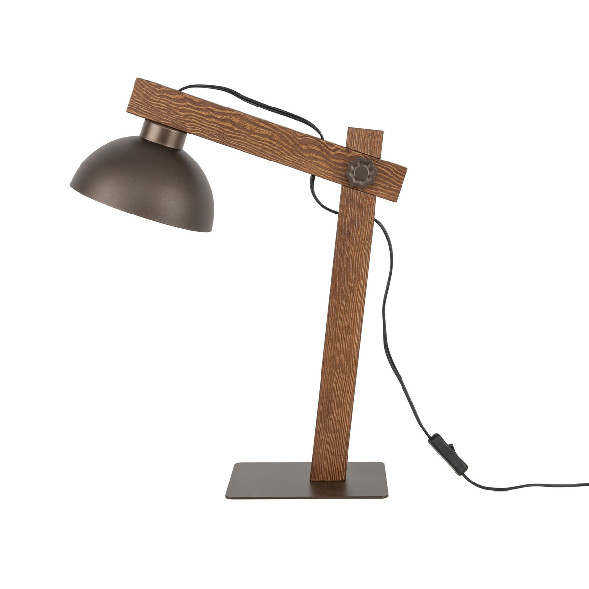 OSLO Brown Scandinavian Table Lamp for Bedroom & Nightstand