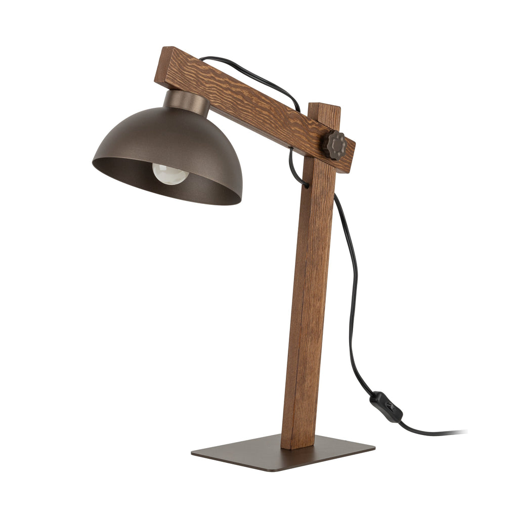 OSLO Brown Scandinavian Table Lamp for Bedroom & Nightstand