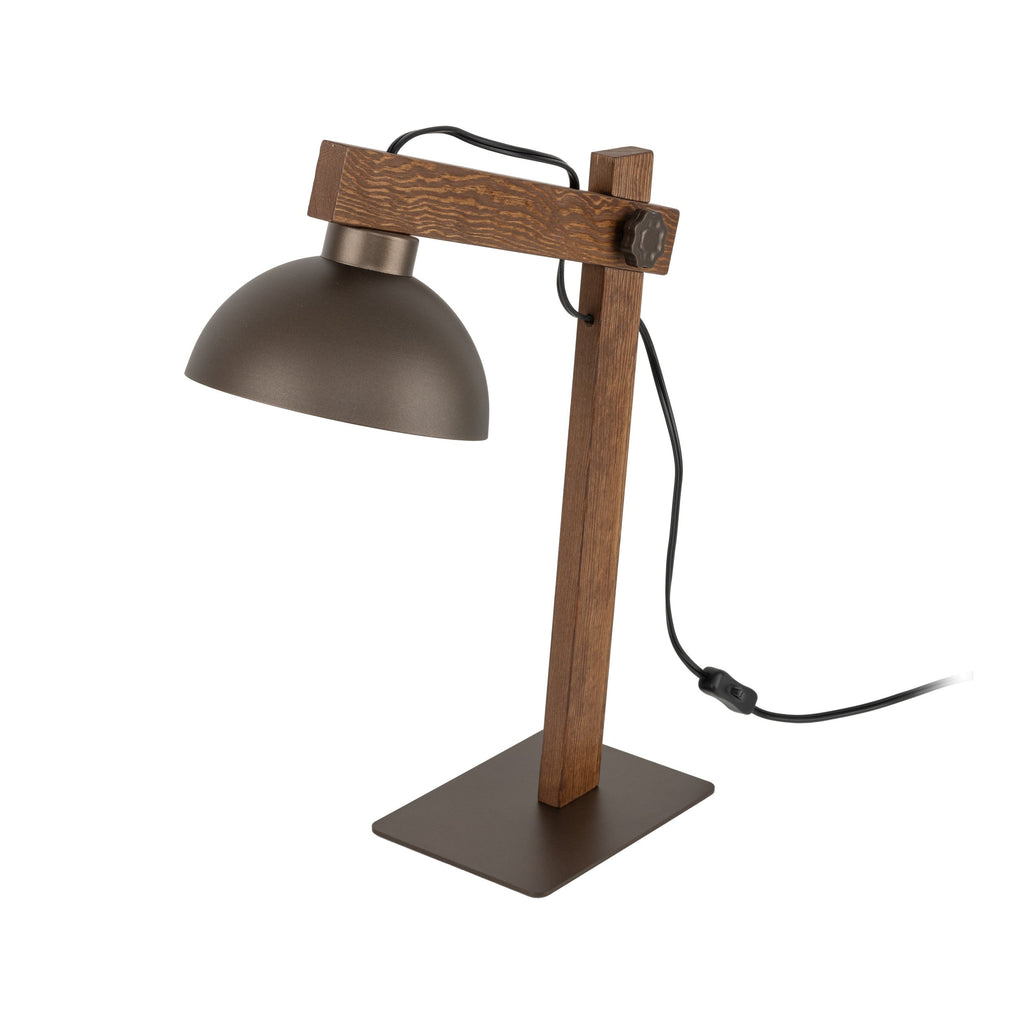 OSLO Brown Scandinavian Table Lamp for Bedroom & Nightstand