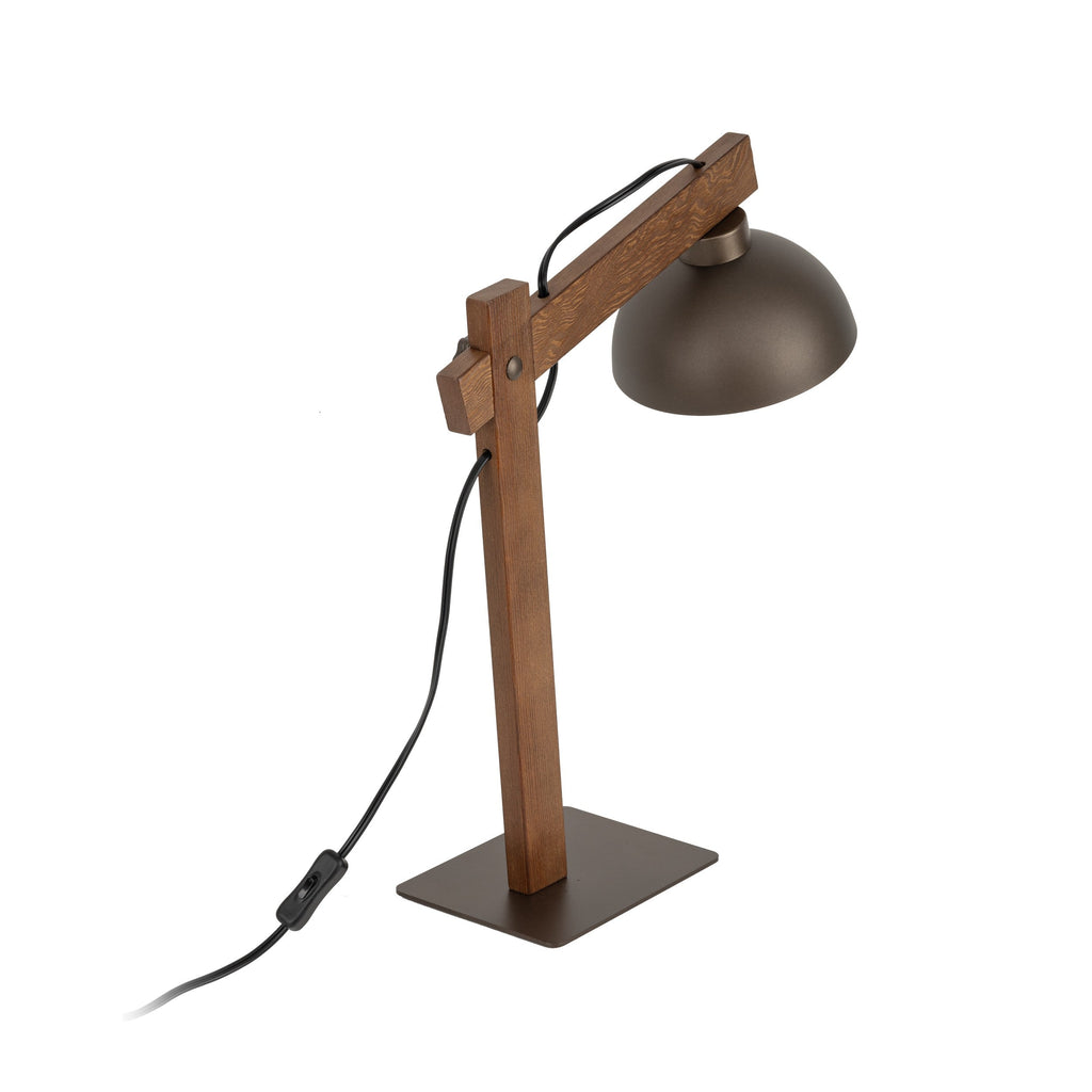 OSLO Brown Scandinavian Table Lamp for Bedroom & Nightstand