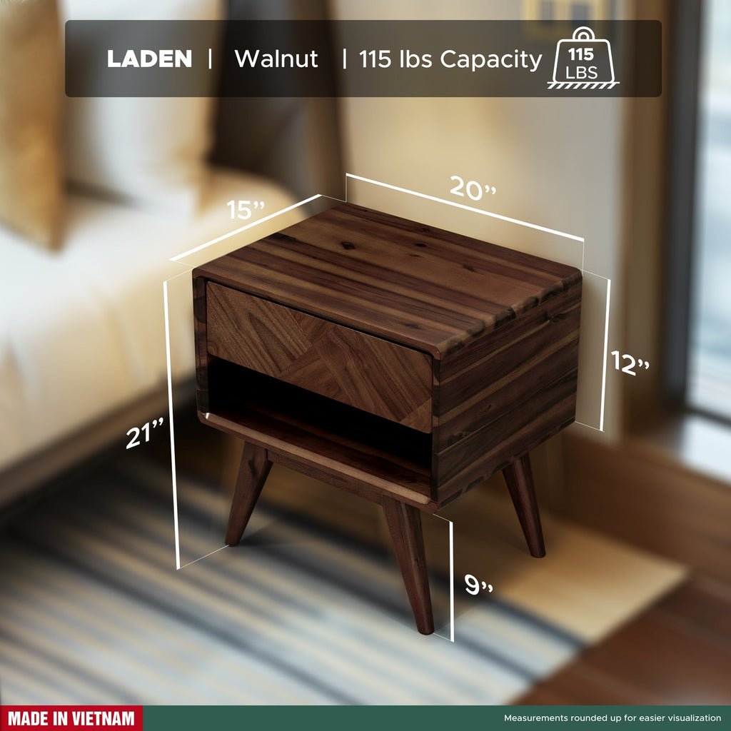 Laden Solid Wood Nightstand