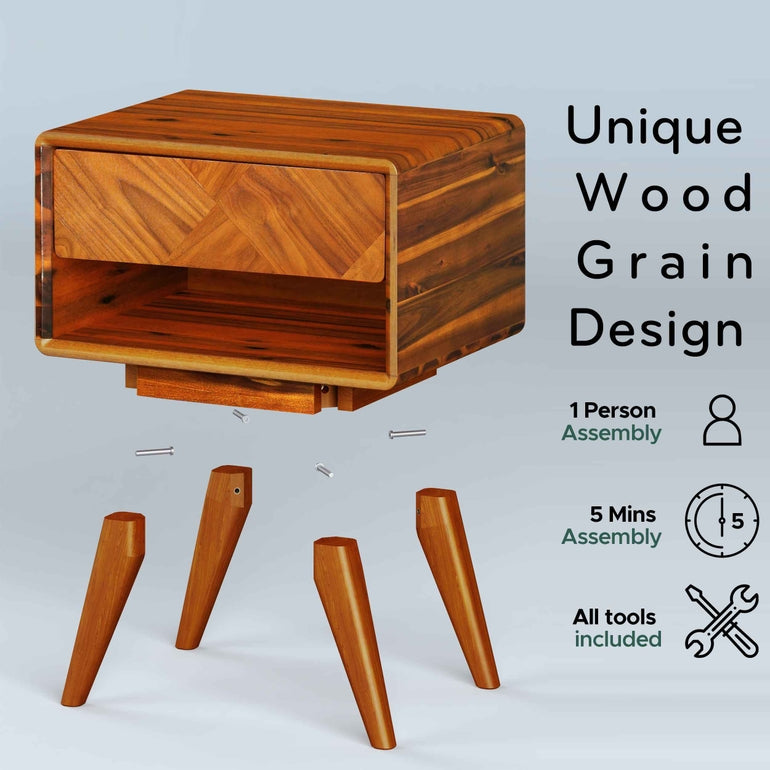 Laden Solid Wood Nightstand