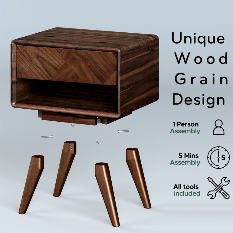 Laden Solid Wood Nightstand