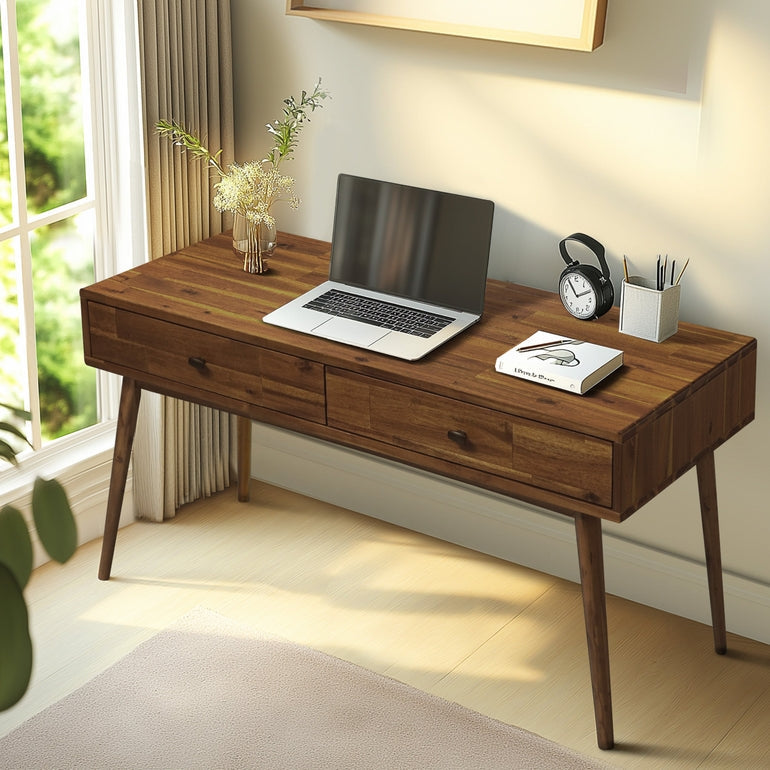 Lagom 48" Solid Wood Work Desk with Drawers