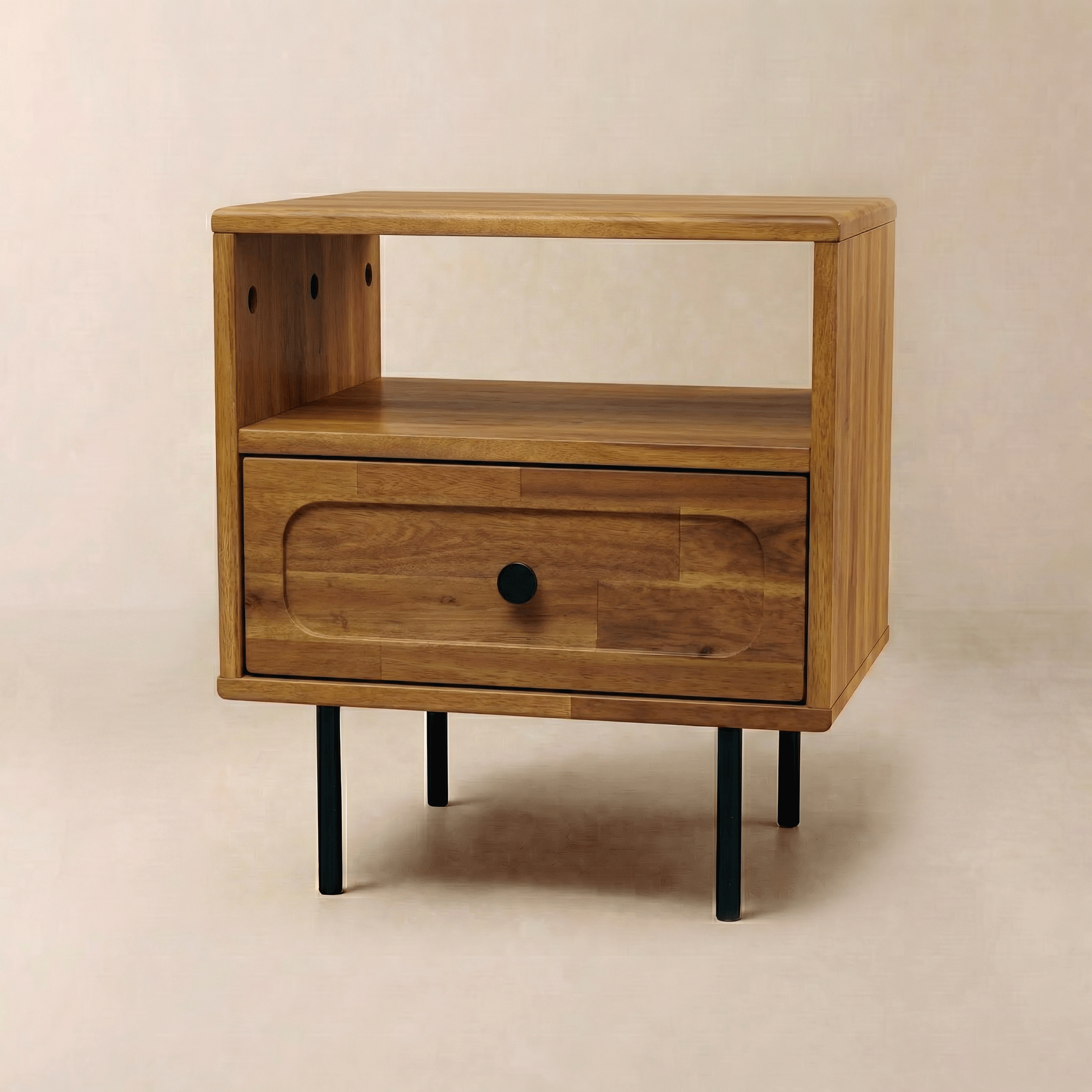The Steren Single Drawer Solid Wood Nightstand