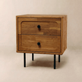 Savana Two Drawer Solid Wood Nightstand