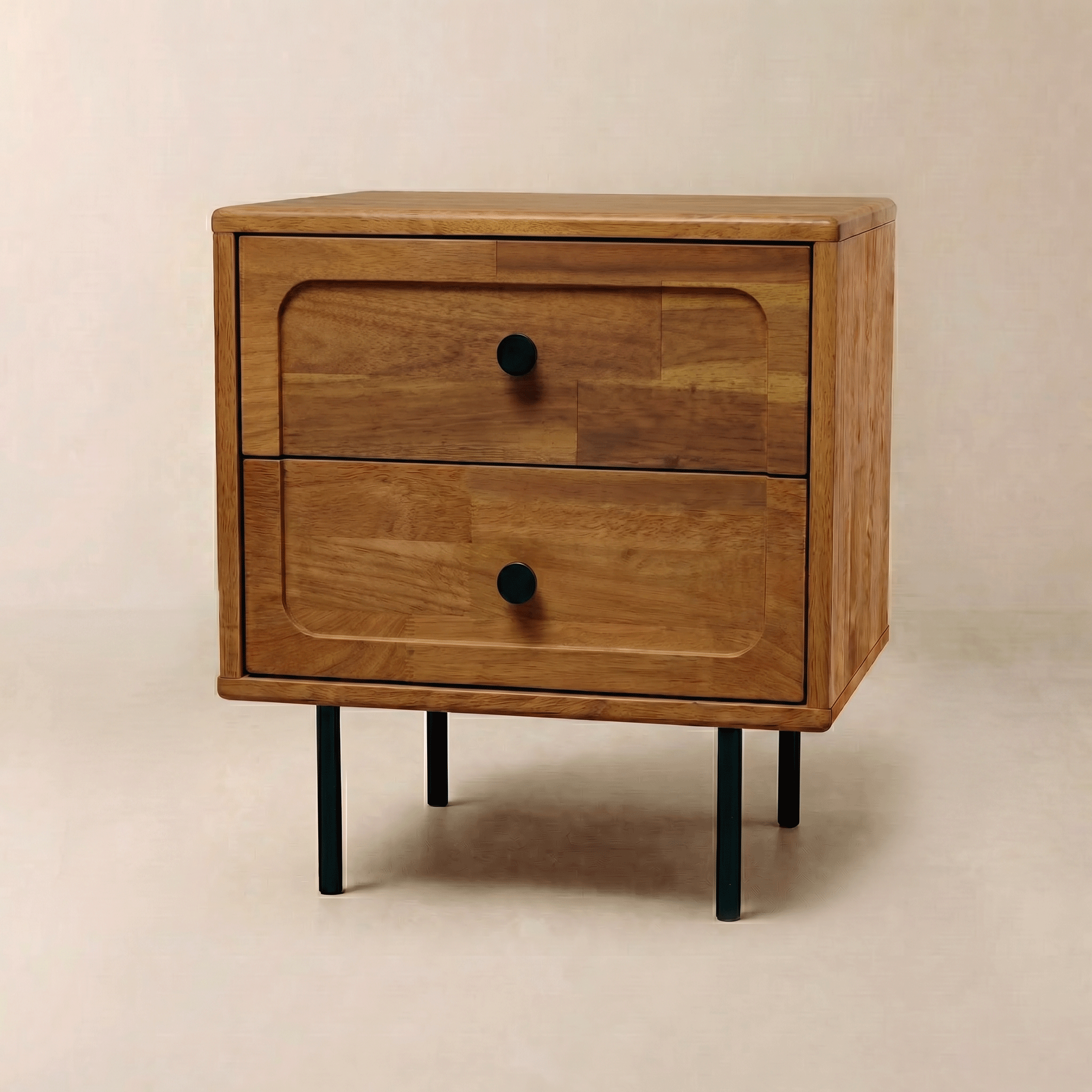 The Steren 2 Drawer Solid Wood Nightstand