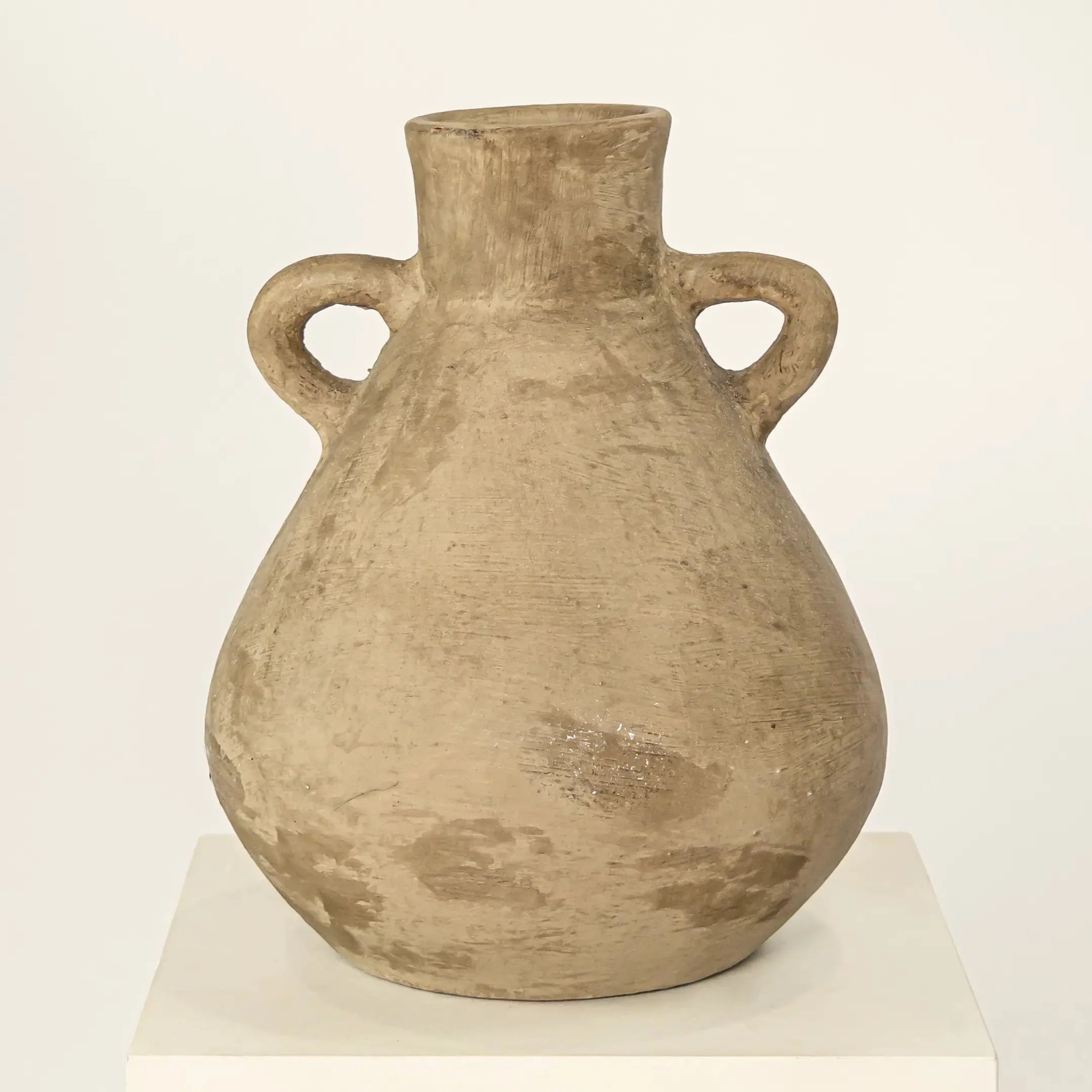 Vase décoratif 2 anses - Taupe