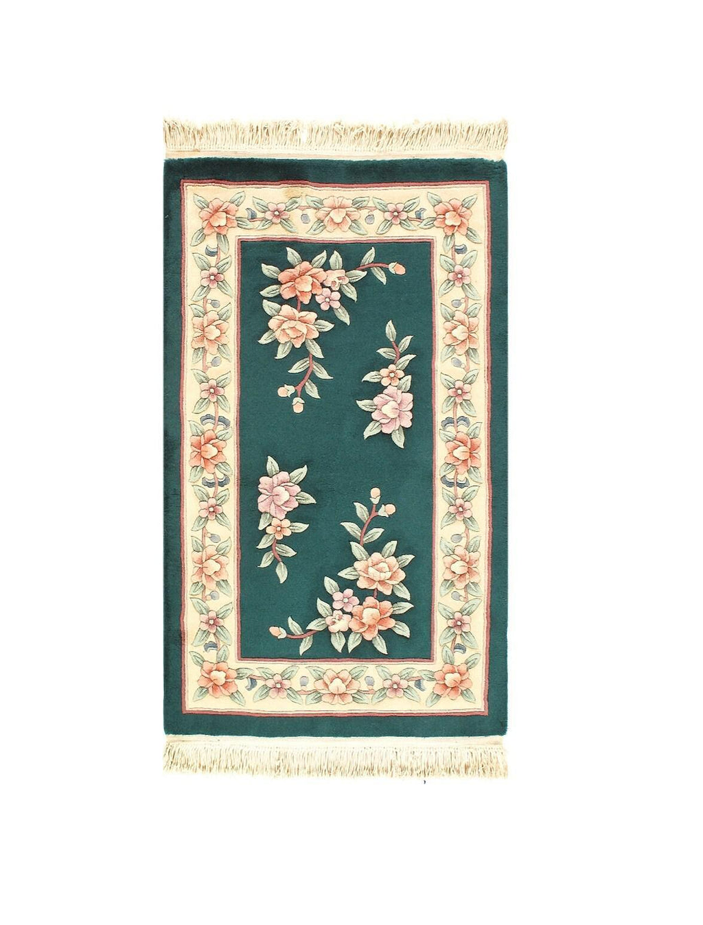 Canvello Genuine Handmade Rug Green Chinese Art Deco Area Rug for Living Room Home Decor Rug - 3' X 5'-0
