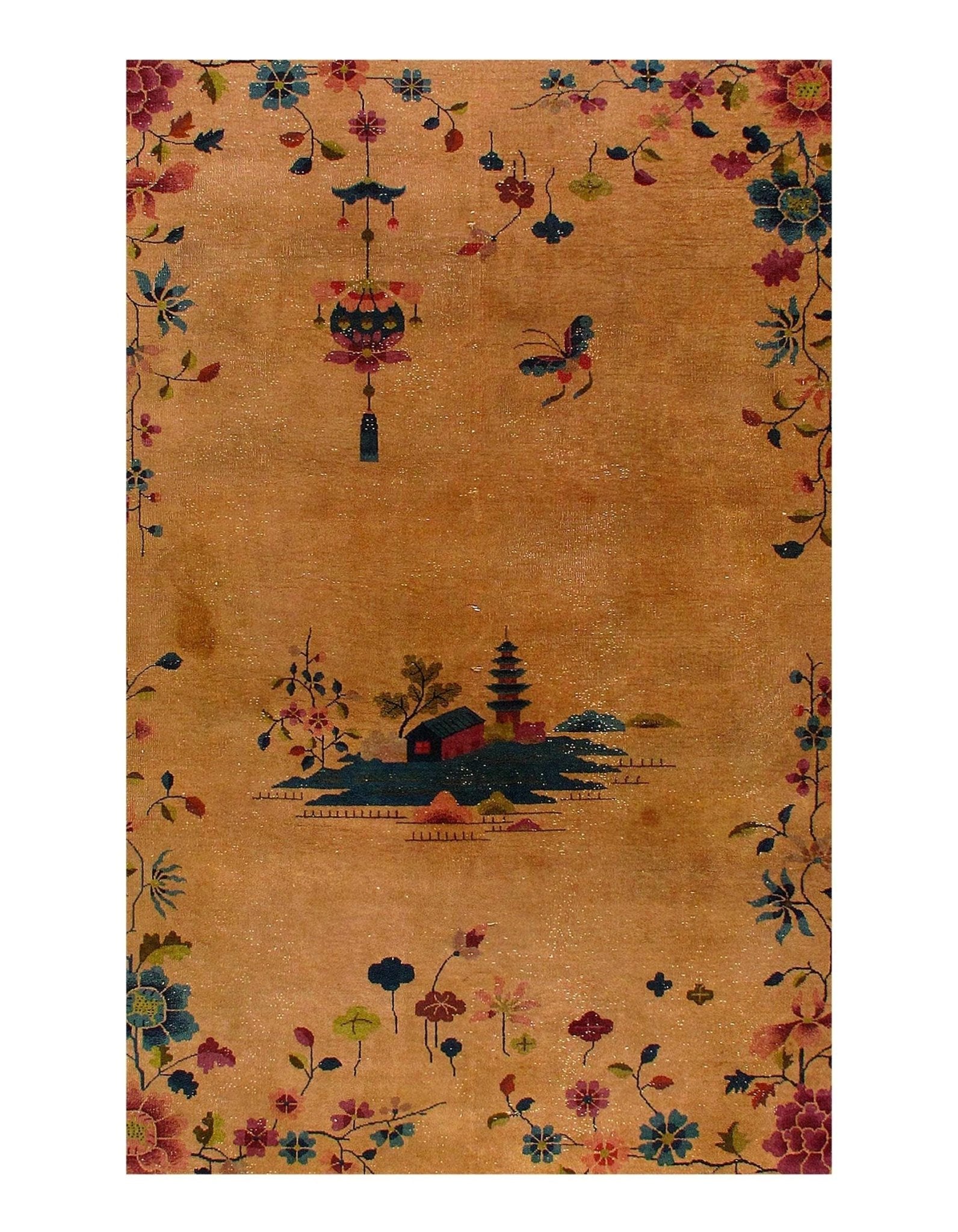 Canvello Genuine Handmade Rug Light Brown Vintage Chinese Art Deco Area Rug for Living Room Home Decor Antique Rug - 8' 11''X 11'8''-3