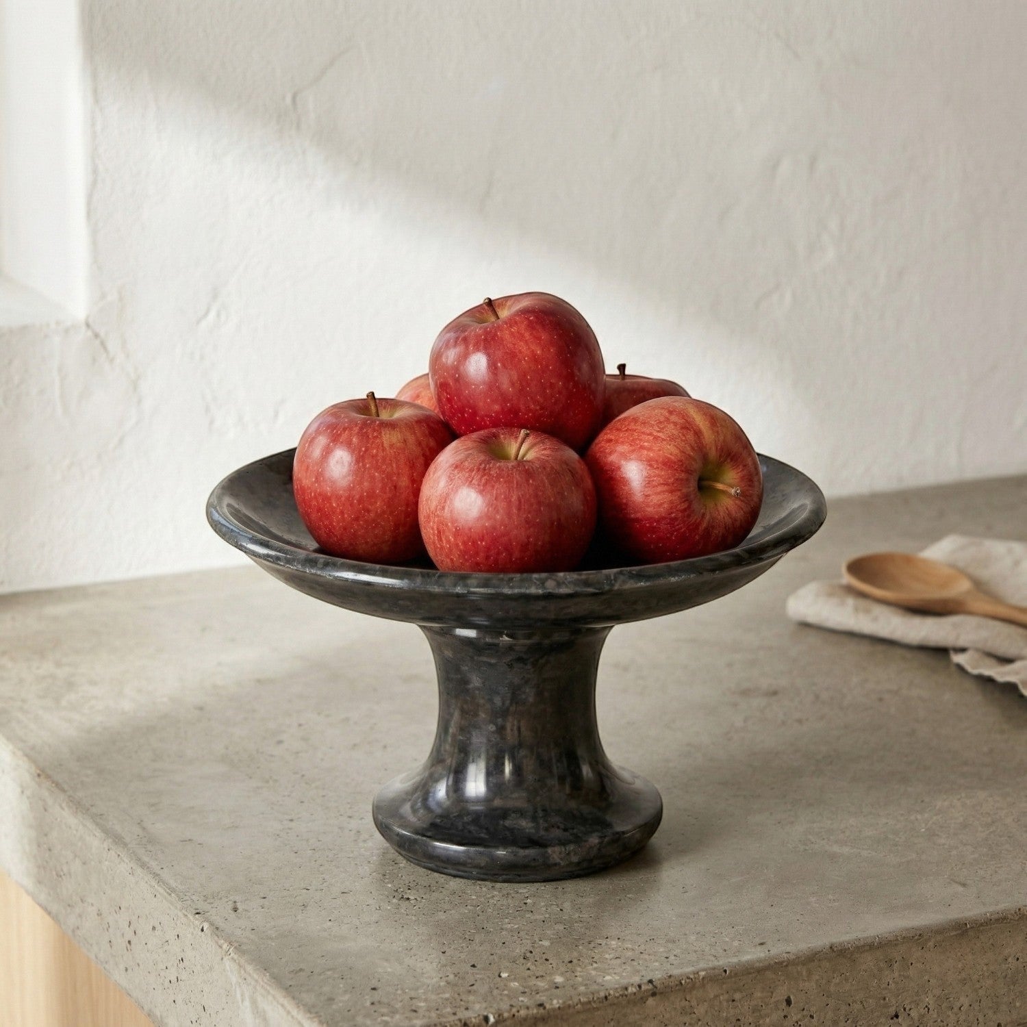NEW Marble Serving Tray on a Stand - Anthracite Black