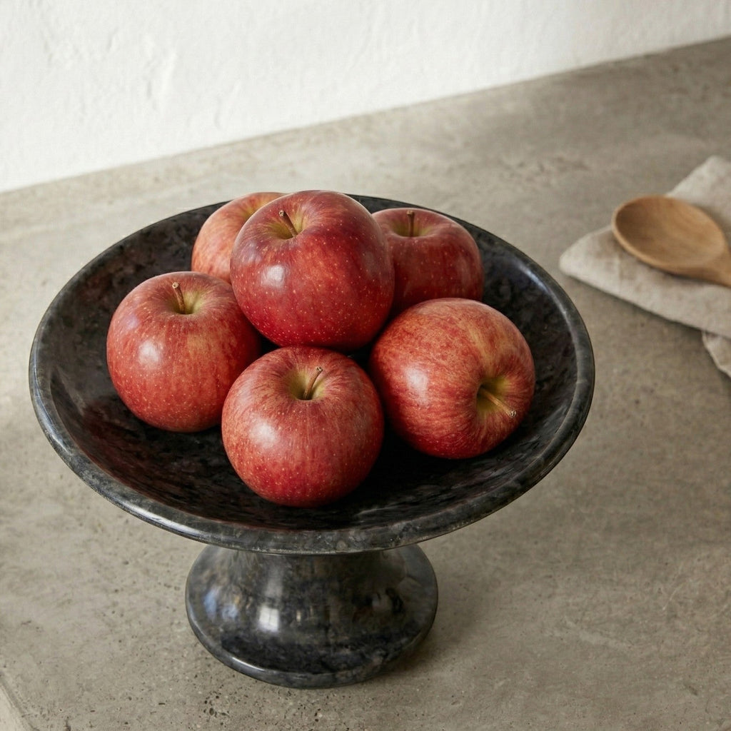 NEW Marble Serving Tray on a Stand - Anthracite Black