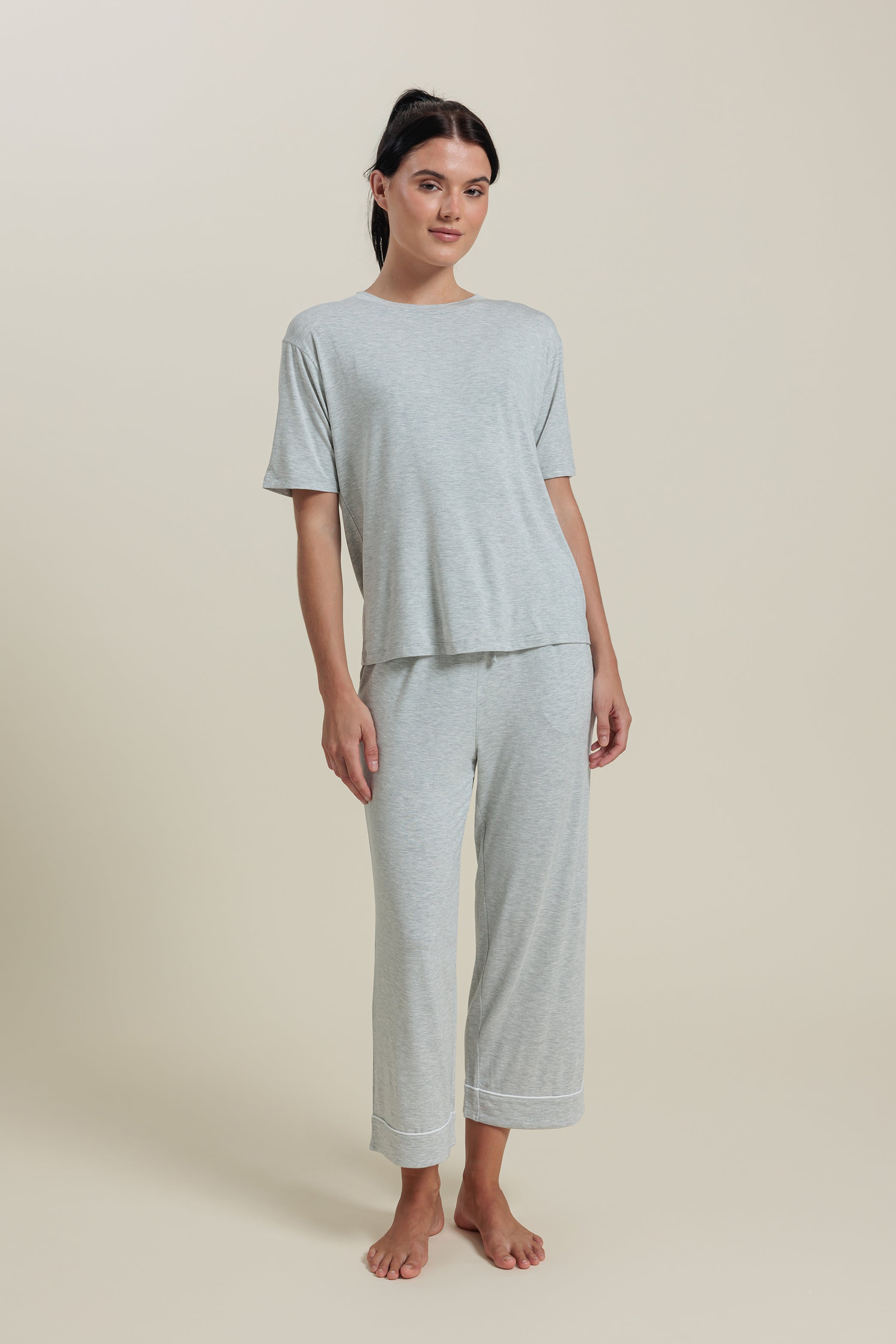 Sleepwear Set <br/>Bamboo T-Shirt & Cropped Pants Set