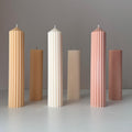 Handmade Ribbed Soy Wax Pillar Candle | Decor