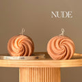 Ribbed Swirl Ball Candle| Trendy Handmade Decoration