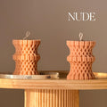 Woven Column Candle| Handcrafted Sculptural Candle| Modern Home Decor