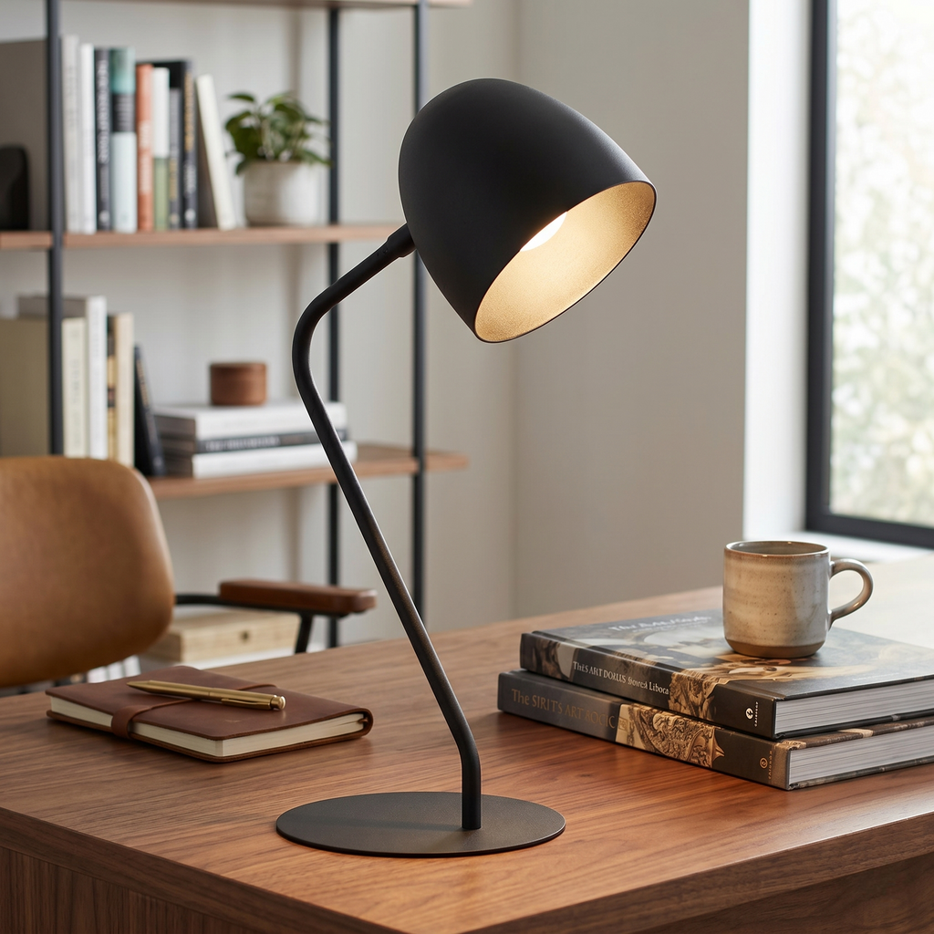 SOHO Black Modern Minimalist Table Lamp for Bedroom & Nightstand