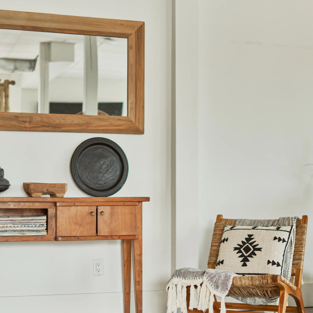 Recycled teak mirror